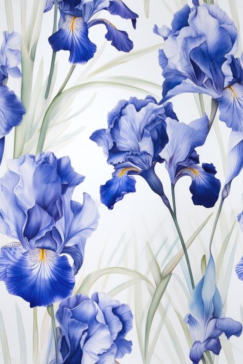 Blue Iris Flowers, Watercolor Flowers Pattern, Flower Print Pattern, Iphone Wallpaper Glitter, Flower Painting Canvas, Textile Prints Design, Large Floral Print, Watercolor Floral Print, Abstract Art Wallpaper