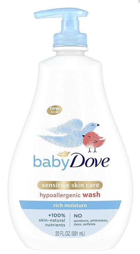 caring baby wash and shampoo formulas are created without dyes, parabens, sulfates, or phthalates and ophthalmologist, dermatologist, and pediatrician tested. Made with 100% skin-natural nutrients, which are nutrients identical to those naturally found in skin, and prebiotic Baby Dove Products, Dove Sensitive Skin, Dove Sensitive Baby Wash, Best Baby Lotion, Natural Baby Lotion, Toddler Shampoo, Baby Soap, Baby Bath Time, Baby Shampoo