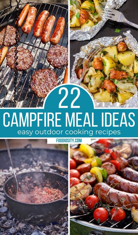 Campfire Food Ideas, British Dessert Recipes, Campfire Meal, Easy Campfire Meals, Campfire Dinners, Camping Food Make Ahead, Cooking Over Fire, Outdoor Cooking Recipes, Best Camping Meals