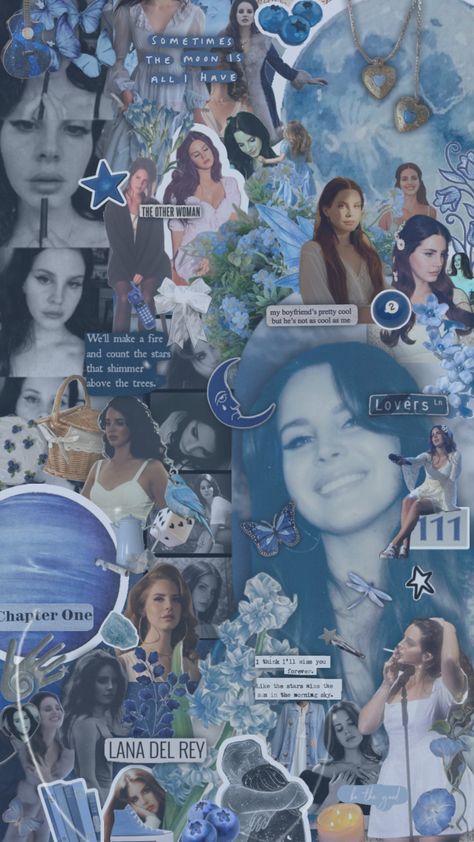 lana but blue💙 #oceanblvd #lanadelrey #lana #lanadelreyaesthetic #lanadelreycore #lanadelreycollage #lanadelslay #blue #bluebanisters #blueaesthetic #bluecollage #blueboard Blue Lana Del Rey Wallpaper, Blue Lana Del Rey Aesthetic, Lana Del Rey Blue Aesthetic, Blue Lana Del Rey, Lana Wallpaper, Skull Fairy, Ldr Pictures, Lana Del Re, Pastel Skull