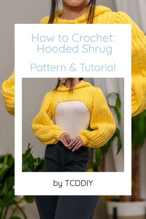 Finally, a way to learn to crochet that's easy to follow! Check out our crochet pattern and tutorial for detailed instructions - and you'll be an expert in no time! Get stitching, and see what amazing creations you can make! #crochet#crochetpattern #crochettutorial Shrug Pattern Free, Hooded Shrug Pattern, Crochet A Crop Top, Crochet Top Tutorial, Easy Crochet Top, Diy Crochet Top, Trendy Balloons, Crochet Game, Crochet Pieces