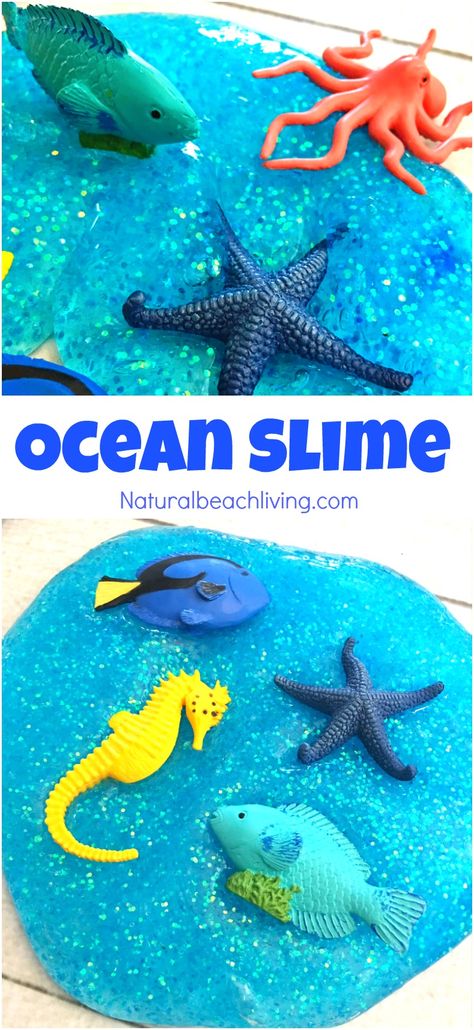 The Best Ocean Theme Recipe for Slime, Jiggly Slime, Under the Sea Theme Activities, How to Make Slime, Glittery Slime Recipe for Kids, Ocean Activities Under The Sea Activities For Babies, Under The Sea Theme Activities, Under The Sea Party Games, Recipe For Slime, Perfect Slime Recipe, Ocean Slime, Jiggly Slime, Glitter Slime Recipe, Perfect Slime