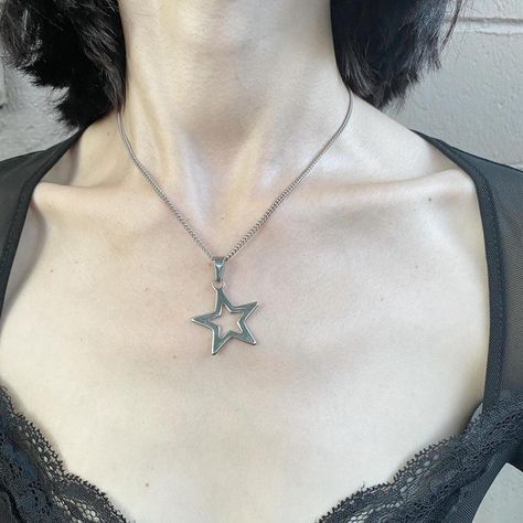 Y2k Necklace, Punk Aesthetic, Y2k Jewelry, Aesthetic Jewelry, Goth Jewelry, Star Pendant Necklace, Jewelry Boho, American Beauty, Accessories Jewelry Necklace