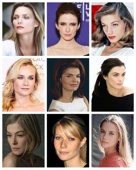 Dramatic Classic Celebrities, Diana Kruger, Classic Kibbe, Soft Classic Kibbe, Kibbe Style, Peggy Lipton, Kibbe Dramatic, Style Types, Face Profile