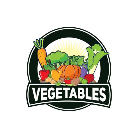 vegetable logo emblem vintage design creative idea vector design inspiration Vegetable Shop Design, Vegetable Logo Design, Vegetable Logo, Gardening Logo, Healthy Food Shop, Vegetable Shop, Vegetable Design, Material Ideas, Modern Design Ideas