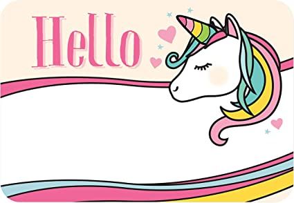 Name Tag Unicorn Design, Unicorn Name Tag Template, Unicorn Name Tags For School, Unicorn Name Tag, School Stickers Labels, Name Tag For School, Name Tag Templates, Name Tag Design, Unicorn Names