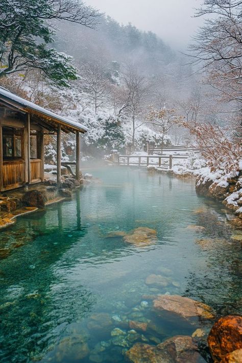 Relax in Japan's Hot Springs During Winter♨️ Winter is the perfect time to visit Japan's hot springs (onsen). Enjoy a relaxing soak surrounded by snowy landscapes in places like Hakone and Nagano. 🌿❄️ #HotSprings #WinterTravel #Japan #Onsen Japan Onsen, Hakone Japan, Onsen Japan, Winter In Japan, Japanese Hot Springs, Japan Winter, Spring In Japan, Nagano Japan, Hakone