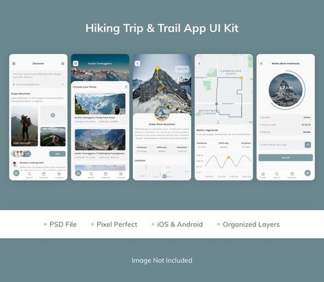 Hiking App, Travel Template, Ui Ux App, Mobile App Design Inspiration, Sports App, Tracking App, Mobile Ui Design, App Design Inspiration, Mobile App Ui