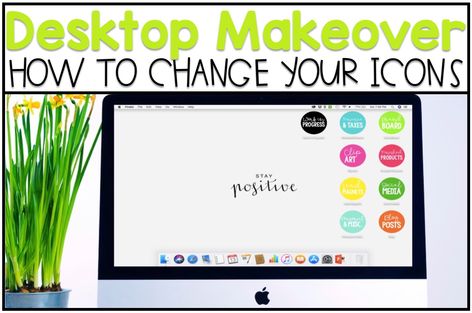 Desktop Organizer Wallpaper Free, Organize Computer Desktop, Desktop Organizer Wallpaper, Desktop Icons, Desktop Wallpaper Organizer, Computer Help, Teacher Tech, Computer Desktop, Digital Organization