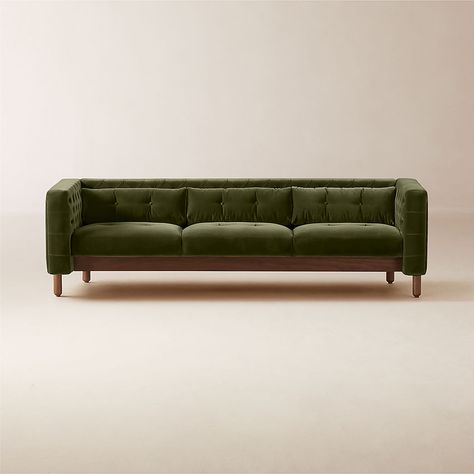 Modern Green Sofas and Couches | CB2 Gianfranco Frattini, Low Sofa, Velvet Sectional, Black Leather Sofas, Velvet Loveseat, Green Velvet Sofa, Green Sofa, Tufted Sofa, Curved Sofa