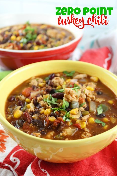 Ww Chili Recipe 0 Point Crockpot, Ww Turkey Chili 0 Points, Ww Chili Recipe 0 Point, Weight Watchers Turkey Chili, Ww Chili, Ww Casserole, Fall Eating, White Turkey Chili Recipe, Ground Turkey Chili Recipe