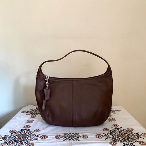 Coach Vintage Hobo Shoulder Bag in Brown on my thrift shop @/bagetto___ on ig🤎 #coach #vintage #fashion #coachvintage #shoulderbag #coachshoulderbag Vintage Brown Hobo Bag For Errands, Coach Sling Bags Women, Vintage Coach Hobo Bag, Vintage Brown Shoulder Bag With Hasp Closure, Vintage Brown Pouch Hobo Bag, Vintage Brown Coach Shoulder Bag, Coach Vintage Handbags, Coach Hobo Bag, Coach Hobo