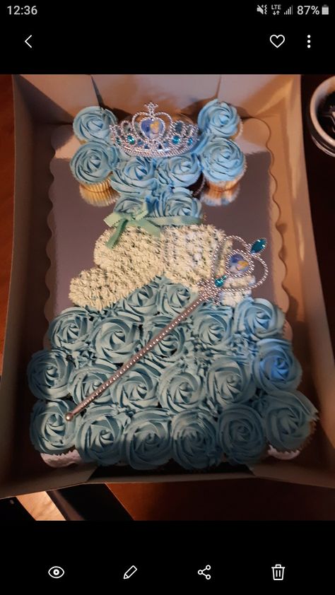 Cinderella birthday cake with cupcakes Bibbidi Bobbidi Two Birthday Cake, Cinderella Birthday Cupcakes, Bibbity Bobbity Two Birthday, Cinderella Cupcake Cake, Bippity Boppity Two, Bippity Boppity Two Party, Bibbidi Bobbidi Two Birthday, Cinderella Birthday Party Cake, Birthday Cake With Cupcakes