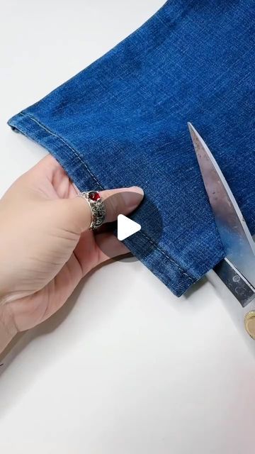 clothes on Instagram: "Pants are too long🖤 @lvbaglove 
and this repair is too clever😍" Adding Cuffs To Pants, Alterations Clothing Altering Pants, Altering Clothes Refashioning, Shorten Pants, Jeans Too Long, Diy Jeans Ideas, Clothes Life Hacks, Altering Pants, Sewing Hems