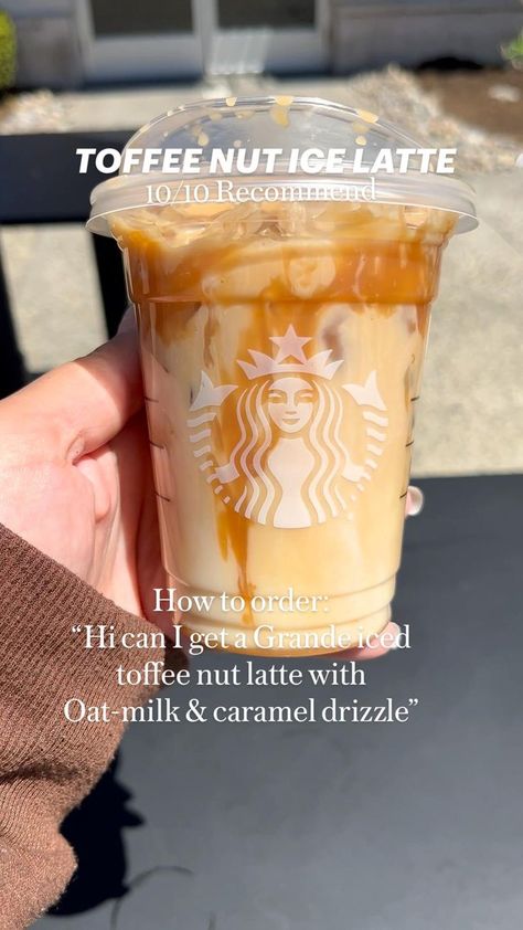 Starbucks Drinks Cold, Starbucks Coffee Orders, Caramel Iced Coffee, Toffee Nut Latte, Coffee Orders, Starbucks Latte, Starbucks Secret Menu Recipes, Cold Starbucks Drinks, Starbucks Drinks Diy