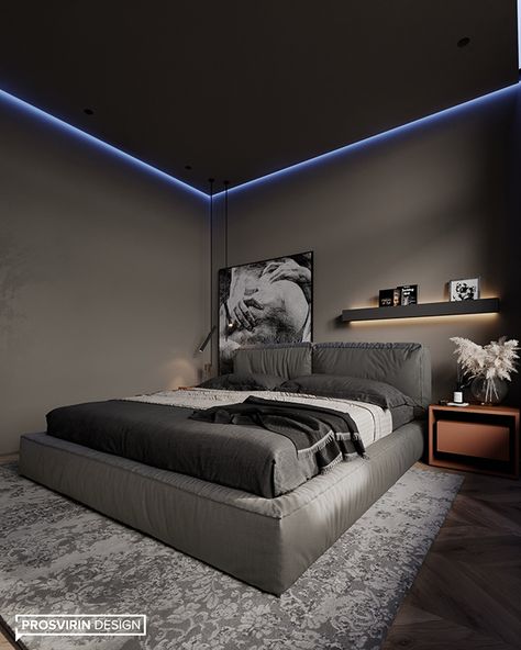 Small Room Ideas Modern, Grey Room Ideas Bedroom, Small Bedroom Ideas For Men, Room Ideas Modern Bedroom, Grey Boys Rooms, Small Room Ideas, Black And Grey Bedroom, 2024 Bedroom, Bedroom Design Modern