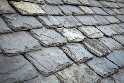 Learn about slate roofs & tiles here. Compare costs, types of slate roofing, & more. Get up to 4 free local roof quotes today! Slate Roof Shingles, Types Of Roof Shingles, Synthetic Slate Roofing, Slate Shingles, Slate Roof Tiles, Modern Roofing, Garage Roof, Asphalt Roof, Roofing Diy