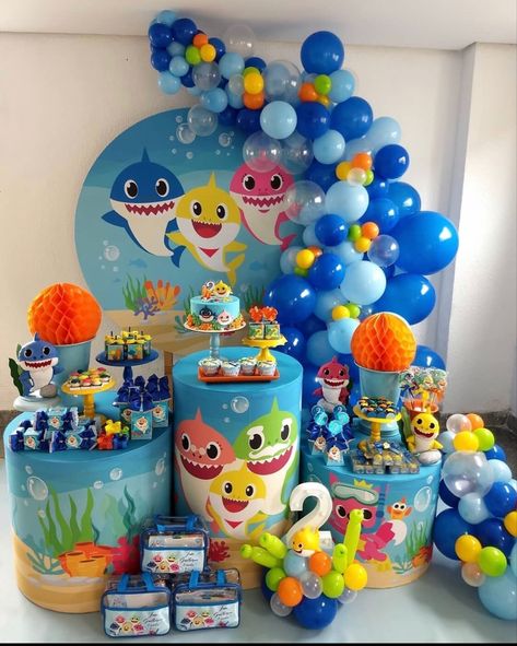 Baby 1st Birthday Cake, Baby Shark Doo Doo, Shark Themed Birthday Party, Birthday Themes For Boys, Doo Doo, Shark Birthday, Pretty Birthday Cakes, Baby 1st Birthday, 1st Birthday Cake