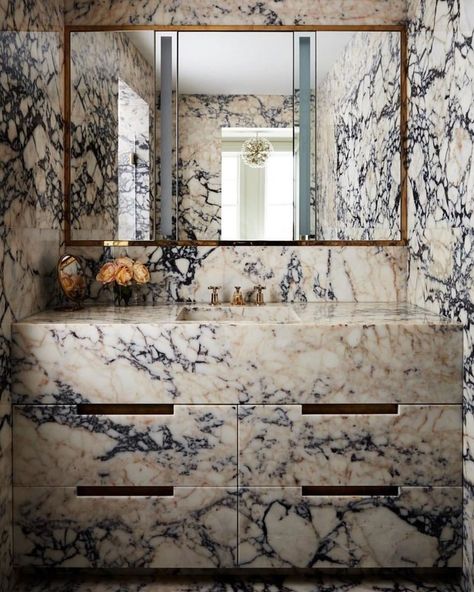 77 Likes, 3 Comments - Maison Valentina (@maisonvalentinaa) on Instagram: “Atonishing project by one of selective ones by @archdigest #AD100 - Manhattan apartment interior by…” Rosie Seabrook, Rosa Sofa, Coloured Marble, Marble Walls, Atelier Am, Manhattan Apartment, Interior Architect, Marble Bathroom, Beautiful Bathrooms