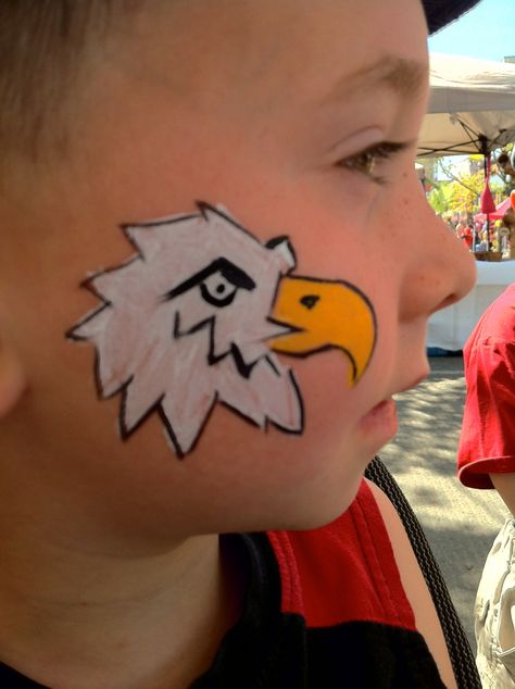 Eagle Bald Eagle Face Paint, Eagles Face Paint, Eagle Face Paint, Eagle Face, Festival Ideas, Face Paints, Face Painting Easy, Face Paintings, Painting Easy