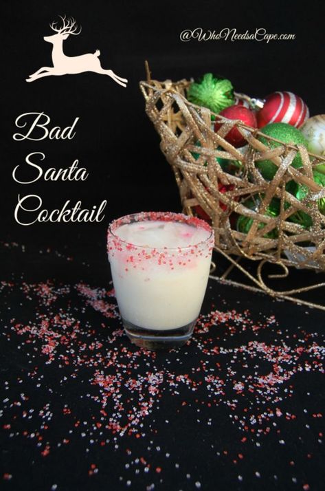 Bad Santa Cocktail - My Recipe Magic #christmas #treats #easy #recipe Bad Santa Drink, Santa Cocktail, Sugar Cookie Desserts, Christmas Drinks Alcohol Recipes, Christmas Drinks Recipes, Christmas Drinks Alcohol, Mix Drinks, Christmas Drinking, Yummy Sugar Cookies