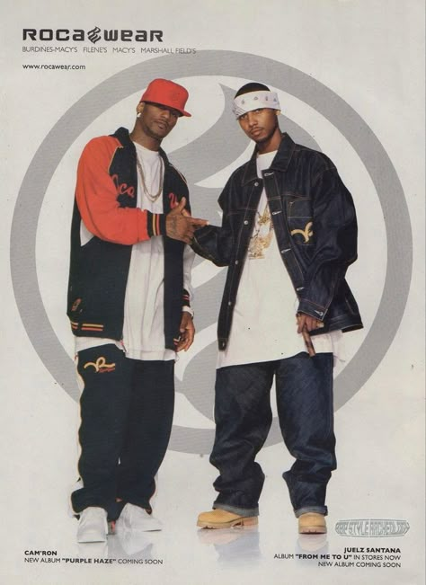 Cam’ron and Juelz Santana for Rocawear by Matthew Salacuse (2004) Hiphop Outfit Men, 90s Hiphop Fashion, 90s Hip Hop Outfits, 2000s Hiphop, 2000s Hip Hop Fashion, 2000s Fashion Men, 2000s Hip Hop, 1990 Style, Mode Hip Hop