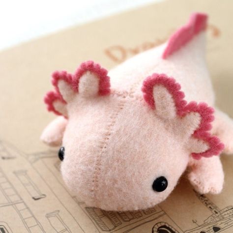 Felt Axolotl, Plushie Design, Baby Plushies, Felt Animal Patterns, Painters Pants, Plushie Patterns, Sewing Stuffed Animals, Dinosaur Plush, Felt Pattern