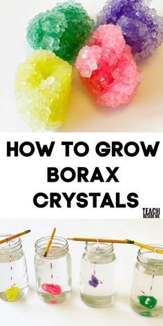 How To Grow Borax Crystals, Crystal Growing Experiment, Grade 1 Experiments, Growing Borax Crystals, Fun Crafts To Do Outside, Easy Summer Science Experiments For Kids, Diy Crafts For Middle Schoolers, Make Crystals With Kids, Crystal Activities For Kids