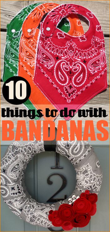 10 things to do with Bandanas.  Creative ideas for home decor, accesories and parties using bandanas. Bandana Crafts, Adult Crafts, Sewing Projects For Beginners, Diy Couture, Crafty Craft, Sewing For Beginners, Baby Ideas, Diy Projects To Try, Baby Sewing