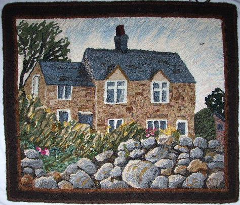 Wool Hooking, Countryside Garden, Hook Rugs, House Rugs, Nautical Rugs, Locker Hooking, Mini Watercolor, Rug Hooking Designs, Hook Punch