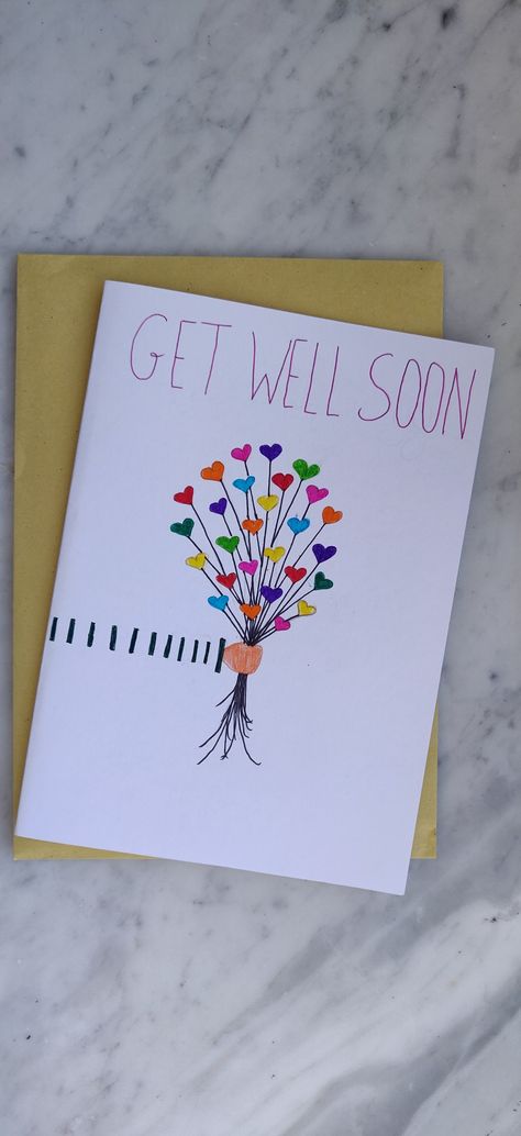 Get Well Cards Diy Handmade, Get Well Soon Homemade Cards, Homemade Get Well Soon Cards, Diy Get Well Soon Cards Homemade, Get Well Poster Ideas, Cute Get Well Soon Cards Handmade, Get Well Soon Handmade Cards, Get Well Handmade Cards, Get Well Soon Diy Cards