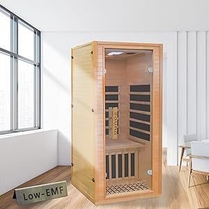 Low EMF Infrared Home Sauna，Personal Outdoor Indoor Heaters Saunas Wood Tiny Dry Barrel Snfared at Home Sauna Room Allwood for Men Women，Bluetooth ，LCD Display-Control，Canadian Hemlock Home Sauna Room, At Home Sauna, Home Infrared Sauna, Canadian Hemlock, Home Sauna, Indoor Sauna, Sauna Design, Sauna Room, Infrared Heater