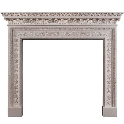 Georgian Fireplaces, Antique Fireplace Mantels, Robert Adam, Style Fireplace, Marble Fireplace, Wall Panel Design, Acanthus Leaves, Antique Fireplace, Classical Design