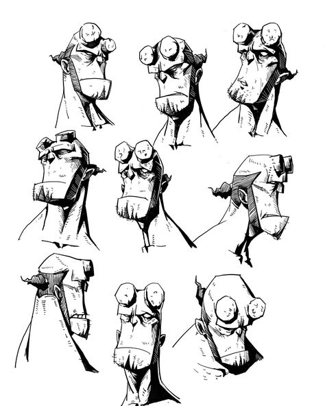 Hellboy Characters, Hellboy Mike Mignola, Hellboy Comic, Mignola Art, Mike Mignola Art, Hellboy Art, Hell Boy, Mike Mignola, Character Design Sketches