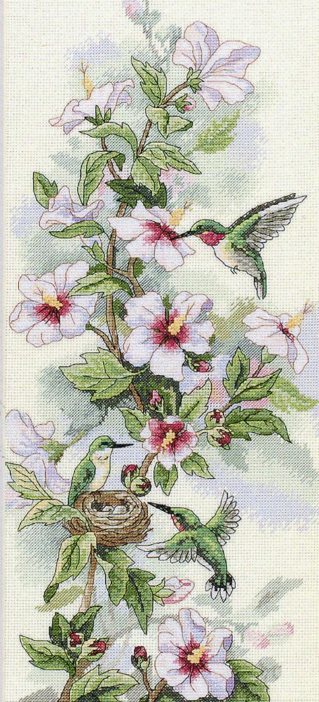 Dmc Cross Stitch, Hummingbird Art, Cross Stitch Bird, Cross Stitch Pictures, Cross Stitch Animals, Counted Cross Stitch Kits, A Cross, Cross Stitch Flowers, Cross Stitch Charts