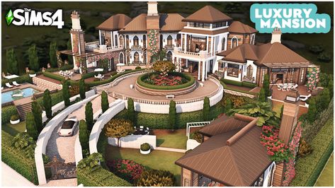 Luxury Homes Sims 4, Sims Luxury House, Sims Mansion Layout, Sims 4 Driveway, Sims 4 Mafia House, Sims 4 Mansion No Cc, Sims 4 64x64 Mansion, Sims 4 Mansion Download, Sims 4 Family Mansion