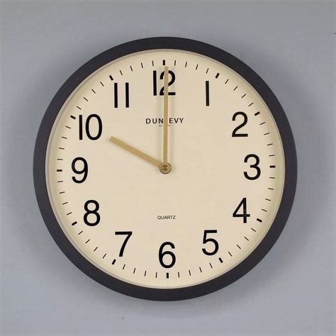 12 Inch Round Grey Plastic Quartz Wall Analogue Indoor Clock Time Display Room | eBay Display Room, Grey Wall Clocks, Quartz Wall, Tea Canister, Grey Wall, Tea Canisters, White Face, White Tea, Storage Container