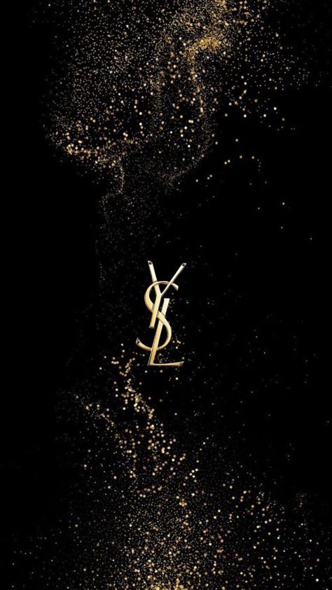 Ysl gold glitter Yves Saint Laurent wallpaper background iPhone aesthetic Ysl Wallpaper, Glitter Wallpaper, Glitter, Iphone, Gold