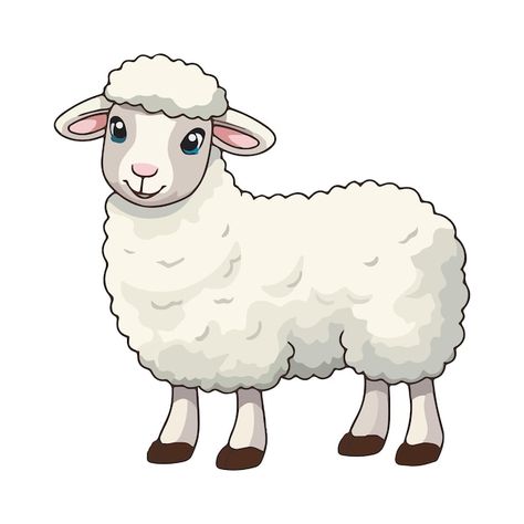 Cartoon sheep on white background vector | Premium Vector #Freepik #vector #night #nature #farm #background Sheep Cartoon Cute, Sheep Cartoon Drawing, Sheep Cartoon Images, Cute Sheep Cartoon, Sheep Icon, Sheep Graphic, Farm Background, Sheep Clipart, Animals On The Farm