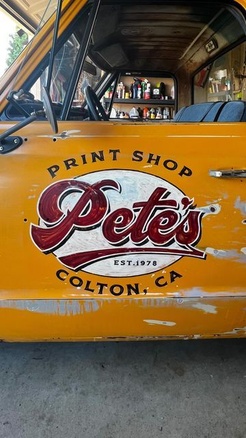 Truck Paint Jobs, C10 Stepside, Hand Painted Logo, Old Ford Truck, Truck Lettering, Vehicle Signage, Car Lettering, Cool History, Vintage Pickup Trucks