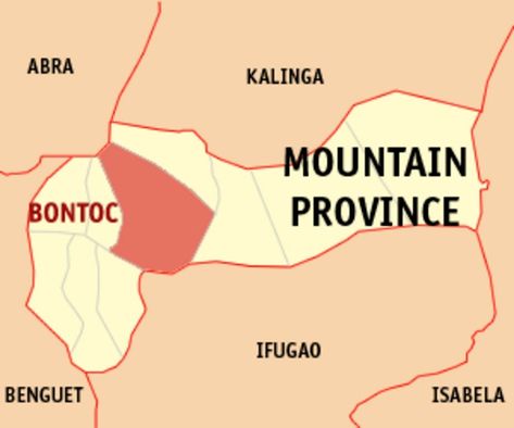 Map of Mountain Province showing the location of Bontoc Wikimedia Commons, The Philippines, Manila, Philippines, Map, Media