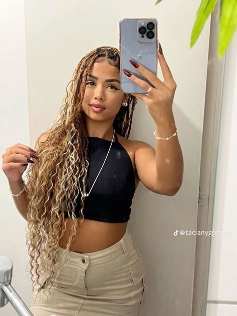 Thick Hair Problems, Natural Hair Bun Styles, Blonde Box Braids, Goddess Braids Hairstyles, Cute Box Braids Hairstyles, Quick Braided Hairstyles, Hairdos For Curly Hair, Baddie Hairstyles, Goddess Braids