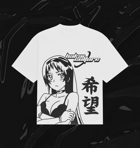 Graphic Shirts Street Style, Anime Streetwear Outfit, Aesthetic Anime Tshirt Design Ideas, Anime Y2k, Anime Design For Shirt, Anime Tshirt Design, Anime T Shirt Design, Y2k Shirt Design, Streetwear Graphic Design