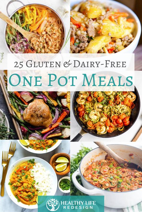 Gluten Free Dairy Free Recipes Dinner, Gluten Free Dairy Free Dinner, Gf Cooking, Healthy One Pot Meals, Dairy Free Recipes Dinner, Dairy Recipes, Prep Meals, Dairy Free Dinner, Pot Dinners