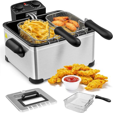 Electric Fryer, Electric Deep Fryer, Crispy French Fries, Deep Fried Food, Shrimp Tempura, Deep Fryers, Crispy Fried Chicken, Deep Fryer, Cooking Temperatures