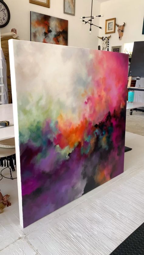 Linda Lieffers | I wanted to share with you a work in progress. I just completed the first layer of oil and now it needs to dry. In the next layer I will be… | Instagram Abstract Modern Painting Acrylics, Diy Large Acrylic Painting, Small Art Projects Ideas, Acrylic Painting Patterns, Oil Paint Abstract, Abstract Paintings For Living Room, Abstract Backgrounds Painting, Big Canvas Painting Ideas Abstract, Large Acrylic Painting Ideas