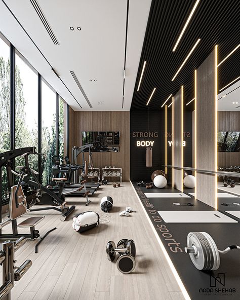 G Y M :: Behance Gym Interior Design Ideas Modern Luxury, Egyptian Interior, Fitness Design Gym, Gym Architecture, Fitness Center Design, Apartment Doors, Gym Design Interior, Luxury Gym, Gym Room At Home