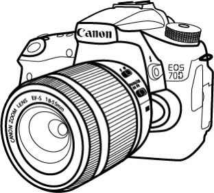 Canon Camera Drawing, Camera Drawing Sketches, Canon Camera For Beginners, Camera Sketch, White Balance Photography, Canon Camera Photography, Canon Camera Tips, Camera Clip Art, Camera Lenses Canon