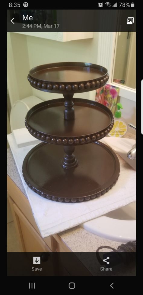 3 Tier Stand, Tiered Tray Diy, Dollar Store Diy Projects, Tiered Stand, Diy Farmhouse Decor, Dollar Store Diy, Tiered Cake Stand, Creative Crafts, Tiered Tray