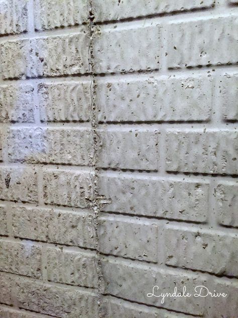 How I painted faux brick walls in the mancave Painting Basement Walls, Painted Faux Brick Wall, Painting Concrete Walls, Brick Veneer Wall, Concrete Basement Walls, Whitewashed Brick, Brick Wall Ideas, Painted Brick Wall, Concrete Basement